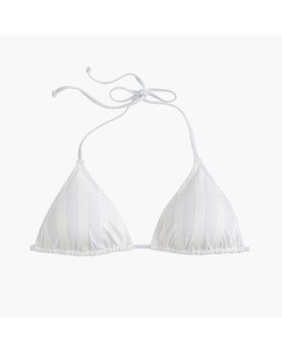 Lyst - J.Crew Laminated Striped String Bikini Top in White