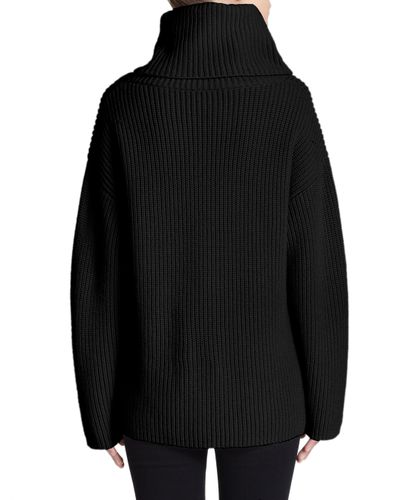 oversized black turtleneck sweater