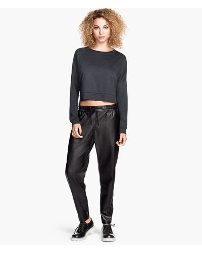 h&m leather joggers