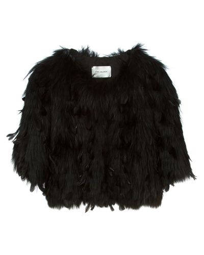 yves salomon cropped fur jacket