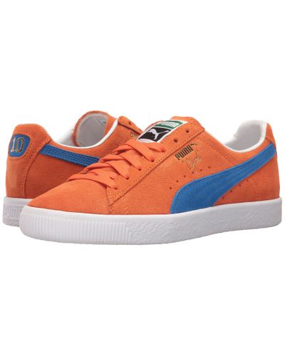 puma clyde orange blue