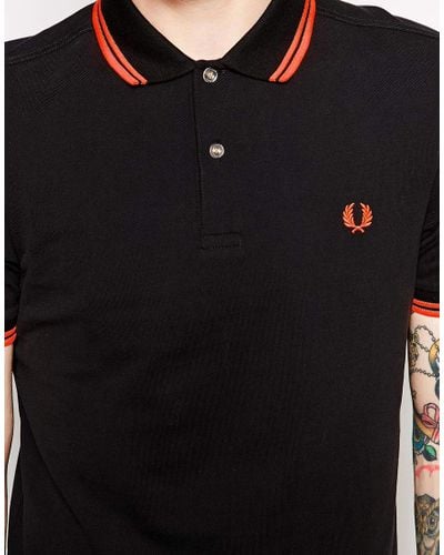 orange fred perry polo
