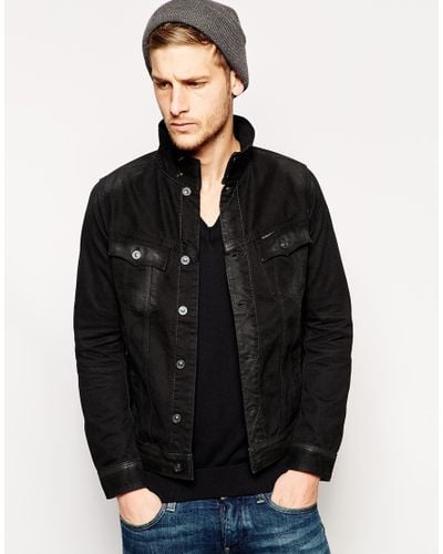 g star jean jacket black