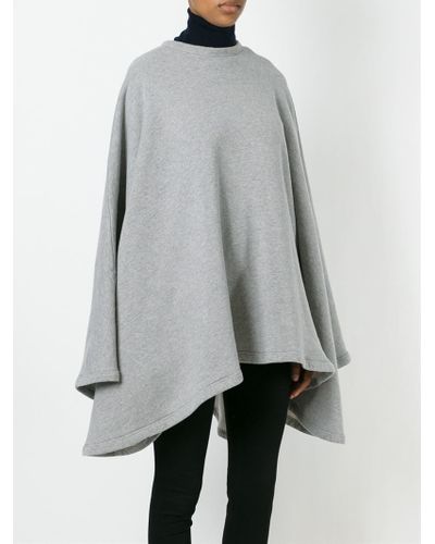 6397 Fleece Poncho in Grey (Gray) - Lyst
