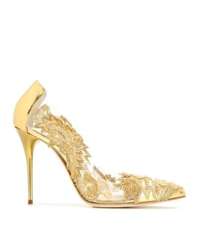 Oscar de la Renta Alyssa Embellished Court Shoes - Metallic