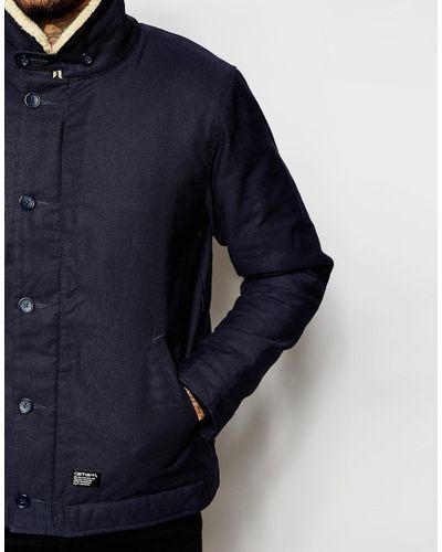 Carhartt Sheffield Jacket With Fleece Collar in Navy (Blue) for Men - Lyst