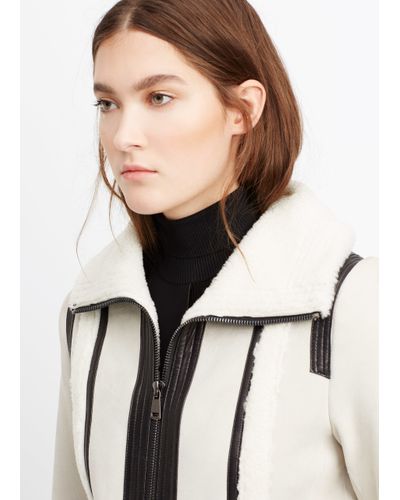 vince white leather jacket