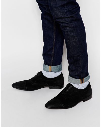 Mens black suede oxford shoes Clearance