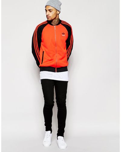 orange adidas jacket mens