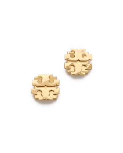 Tory Burch Large T Logo Stud Earrings - Gold in Metallic | Lyst