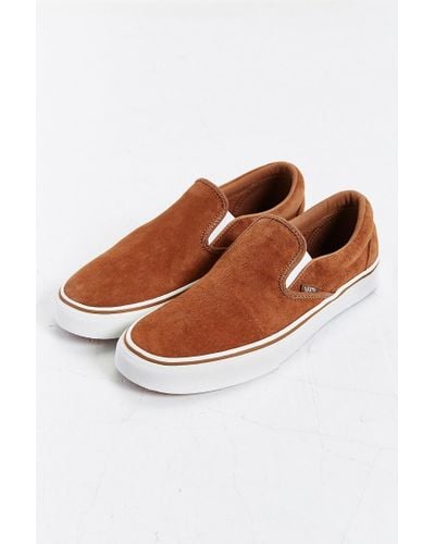 Vans Classic Suede Slip-on Sneaker in Tan (Brown) for Men - Lyst