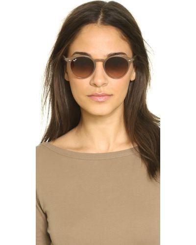 Ray-Ban Highstreet Round Sunglasses - Green/grey Gradient in Gray - Lyst