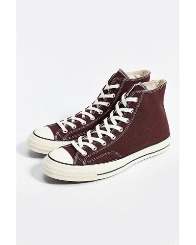 brown high top chucks