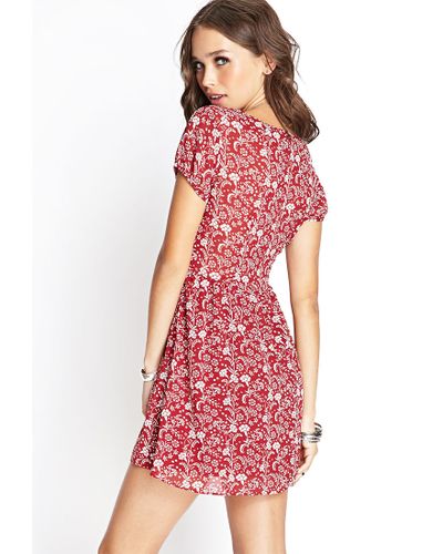 Forever 21 Crepe Woven Floral Dress in ...