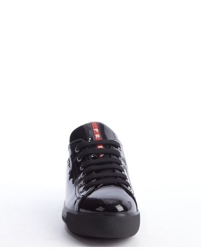 prada trainers shiny black