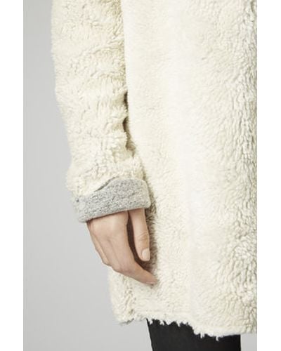 TOPSHOP Tall Borg Throw On Cardigan in Cream (Natural) - Lyst
