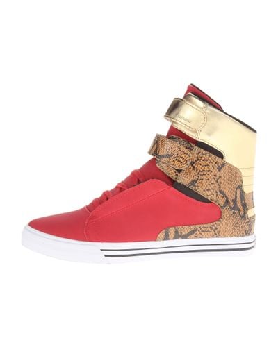 Supra Society Ii in Red/Gold/White (Red 