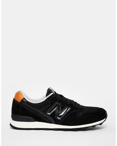 New Balance 996 Black Leather & Mesh Trainers | Lyst