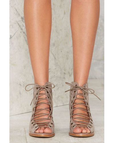 Jeffrey Campbell Cors Bootie - Taupe Suede in Gray - Lyst
