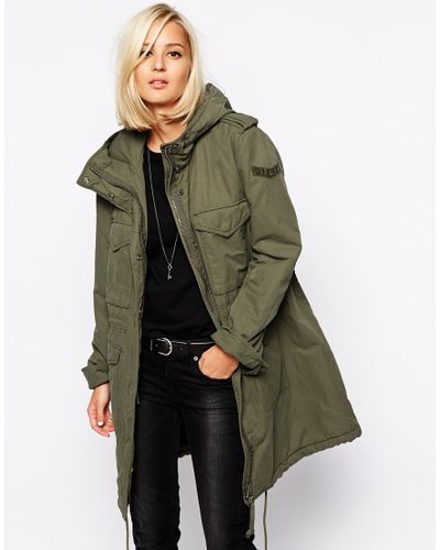 long khaki parka