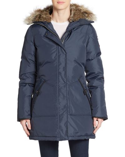 Pajar Catherine Fur-trimmed Parka in Navy (Blue) | Lyst