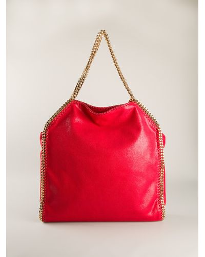 Stella McCartney Falabella Large Shoulder Bag in Red - Lyst