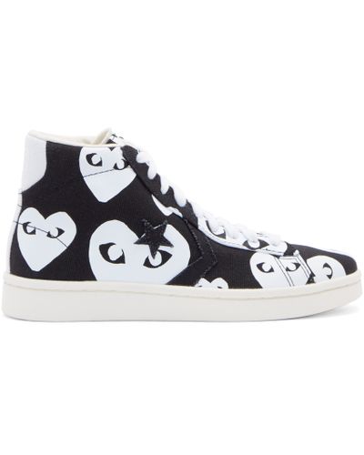 black high top converse love heart