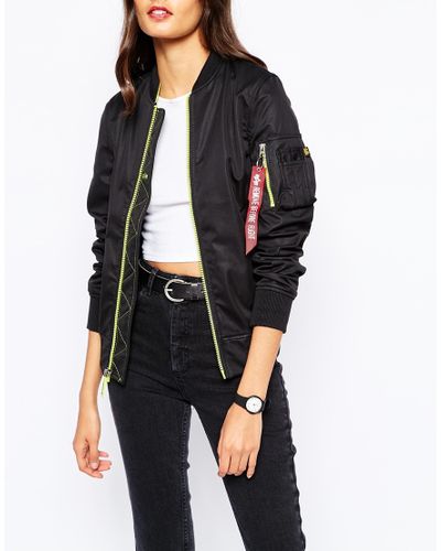 alpha industries black bomber jacket