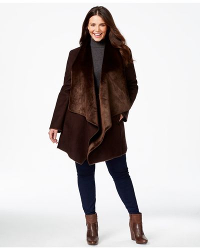 plus size shearling coat