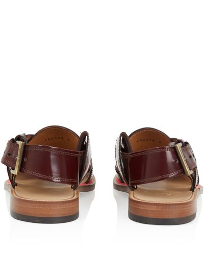 Paul Smith Brown Robert Cross Leather Sandals - Lyst