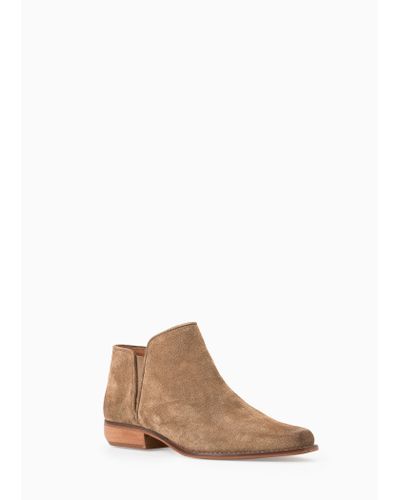 Mango Flat Suede Ankle Boots in Sand (Natural) - Lyst