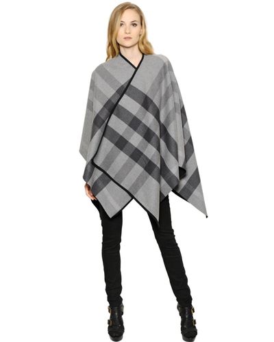 burberry check poncho