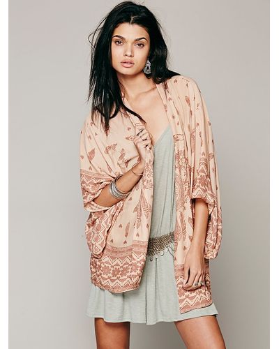 Spell Dreamcatcher Robe in Beige Combo (Pink) - Lyst