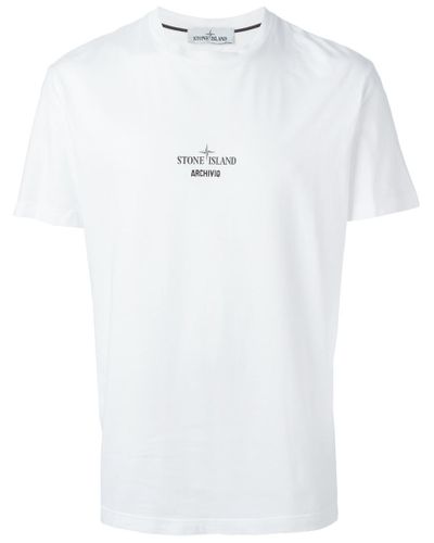 Stone Island Back Print T-shirt in White for Men - Lyst