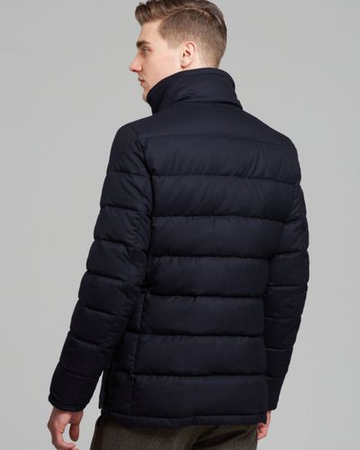 Moncler Rethel Down Jacket With Fur Hood in Navy (Blue) for Men - Lyst