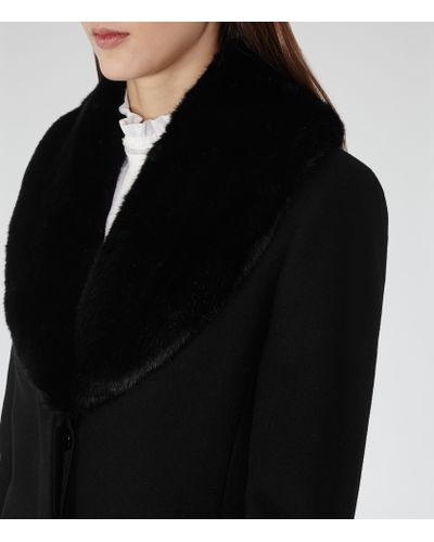 Reiss April Faux Fur Collar Coat In, Reiss Coat Faux Fur Collar