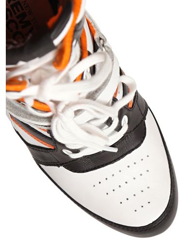 Jeremy Scott for adidas 130mm Js High Heel Leather Boots in White/Black  (Orange) - Lyst