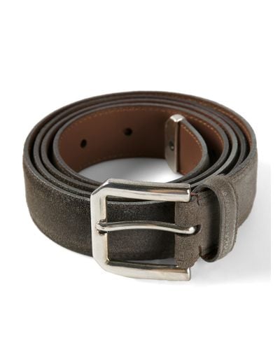 Brunello Cucinelli Kudu Leather Belt in Grey (Gray) for Men | Lyst