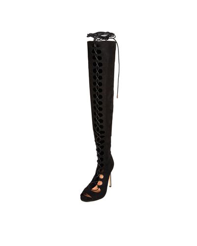 River Island Suede Black Lace-up Over 