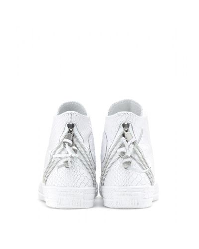 Converse Chuck Taylor Triple Zip Embossed Leather High-Tops in White - Lyst