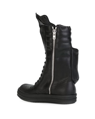 black cargo boots
