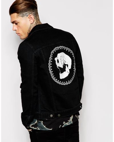 black denim jacket back