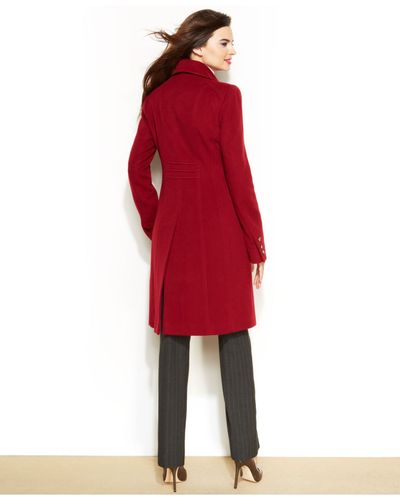 red wool coat petite