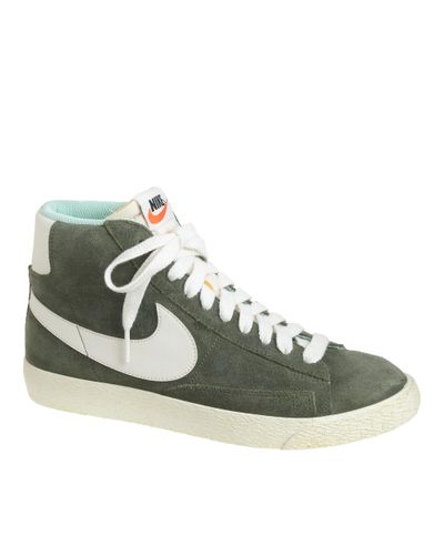J.Crew Women's Nike Suede Blazer Mid Vintage Sneakers in Olive (Green) |  Lyst