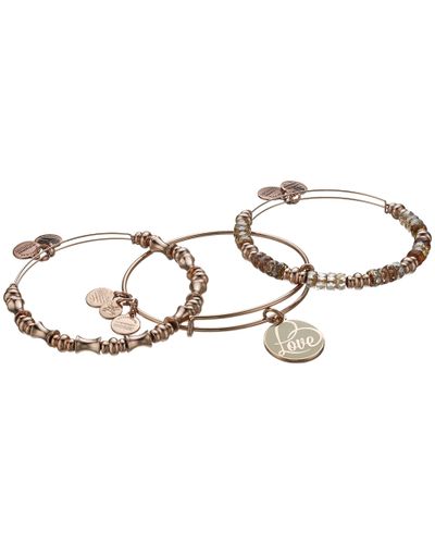 ALEX AND ANI Love Set Of 3 Bangle Bracelets in Rose Gold (Pink) - Lyst