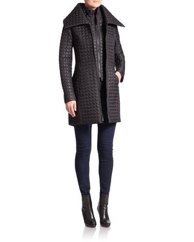 bagatelle leather puffer