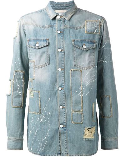 off white denim shirt