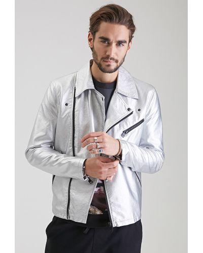 silver leather jacket forever 21
