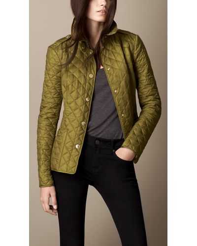 Burberry Heritage Quilted Jacket in Green | Lyst