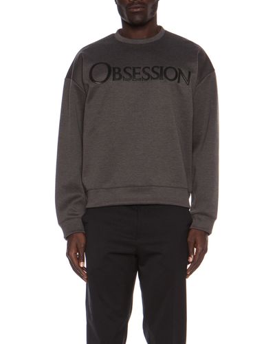 Calvin Klein Synthetic Oversized Obsession Polyblend Sweatshirt in Gray -  Lyst